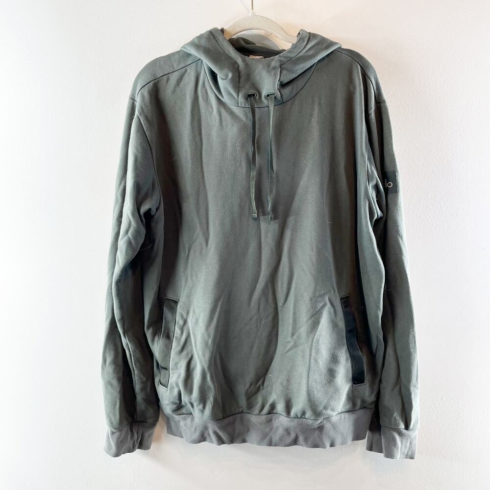 Alo Yoga Long Sleeve Pullover Hoodie Sweatshirt Olive Green Large